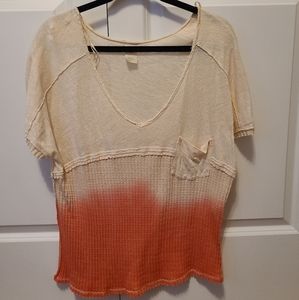 We The Free orange and off white tie dye top size XS oversized